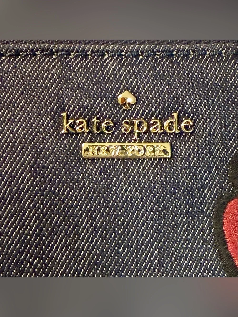 Kate Spade Cameron Street Poppy Dilon Denim Crossbody Bag Port Blue